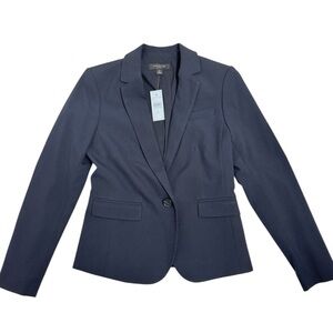 Ann Taylor Navy One-Button Seasonless Stretch Blazer